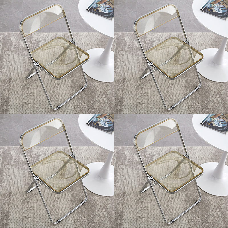 Industrial Style Side Armless Chairs Folding Plastic Open Back Dining Side Chair