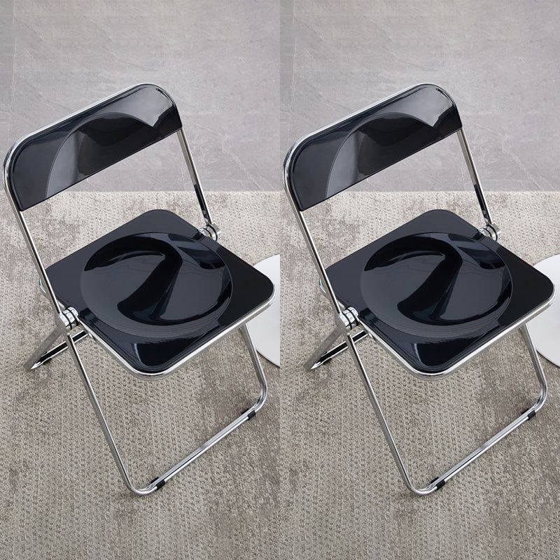 Industrial Style Side Armless Chairs Folding Plastic Open Back Dining Side Chair