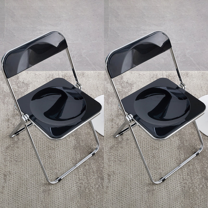 Industrial Style Side Armless Chairs Folding Plastic Open Back Dining Side Chair