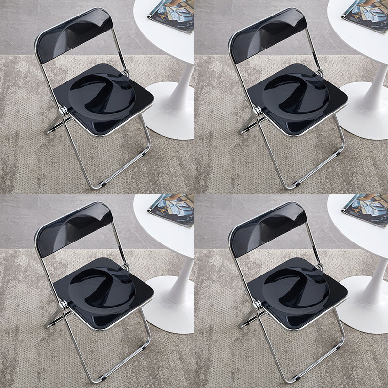 Industrial Style Side Armless Chairs Folding Plastic Open Back Dining Side Chair