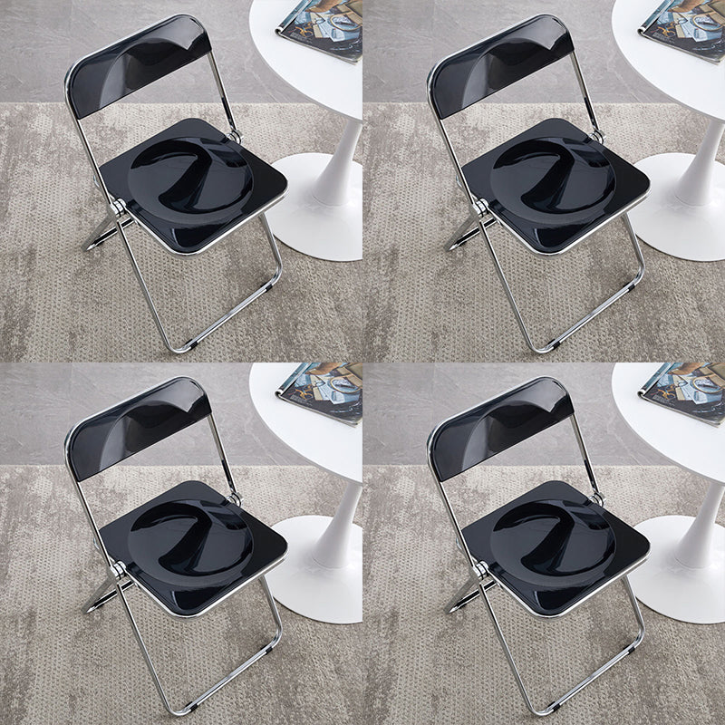 Industrial Style Side Armless Chairs Folding Plastic Open Back Dining Side Chair