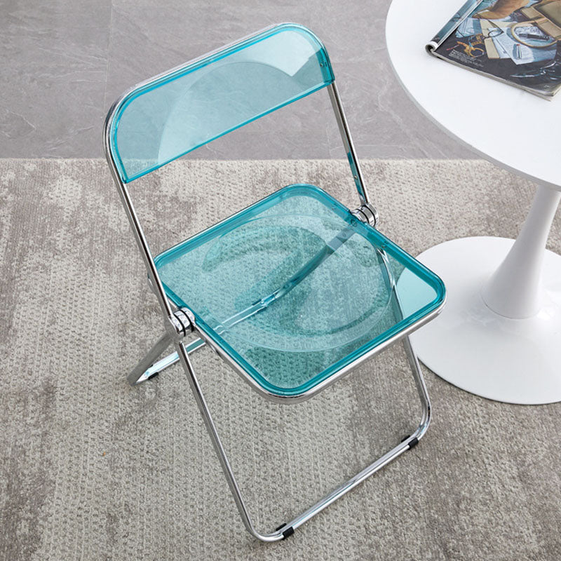 Industrial Style Side Armless Chairs Folding Plastic Open Back Dining Side Chair