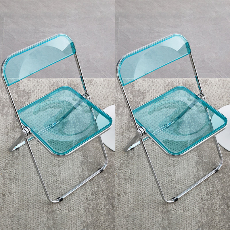 Industrial Style Side Armless Chairs Folding Plastic Open Back Dining Side Chair