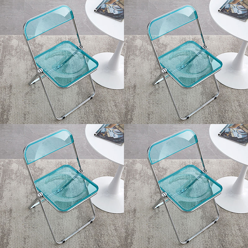 Industrial Style Side Armless Chairs Folding Plastic Open Back Dining Side Chair