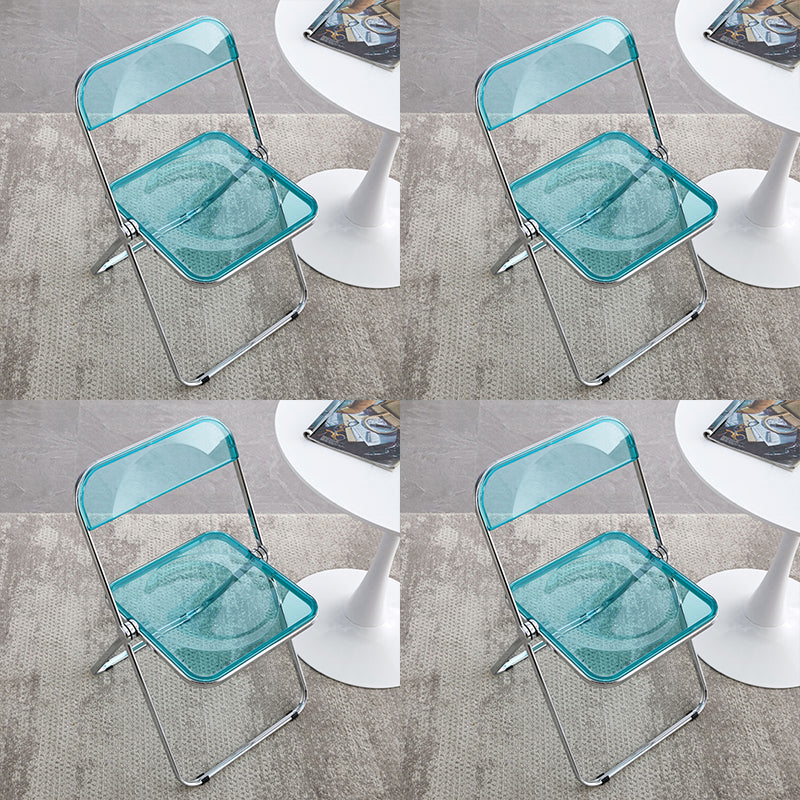 Industrial Style Side Armless Chairs Folding Plastic Open Back Dining Side Chair