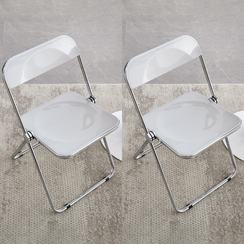 Industrial Style Side Armless Chairs Folding Plastic Open Back Dining Side Chair