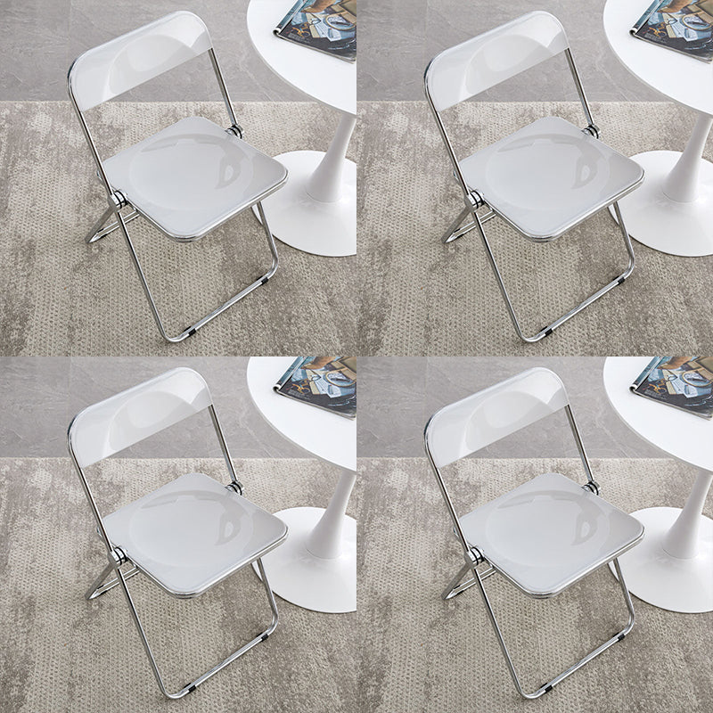 Industrial Style Side Armless Chairs Folding Plastic Open Back Dining Side Chair