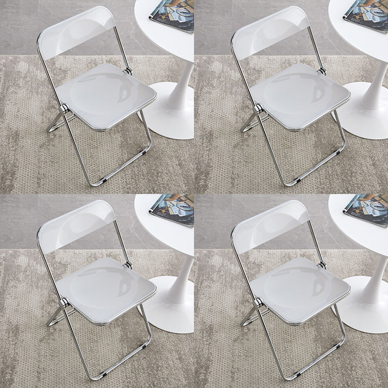 Industrial Style Side Armless Chairs Folding Plastic Open Back Dining Side Chair