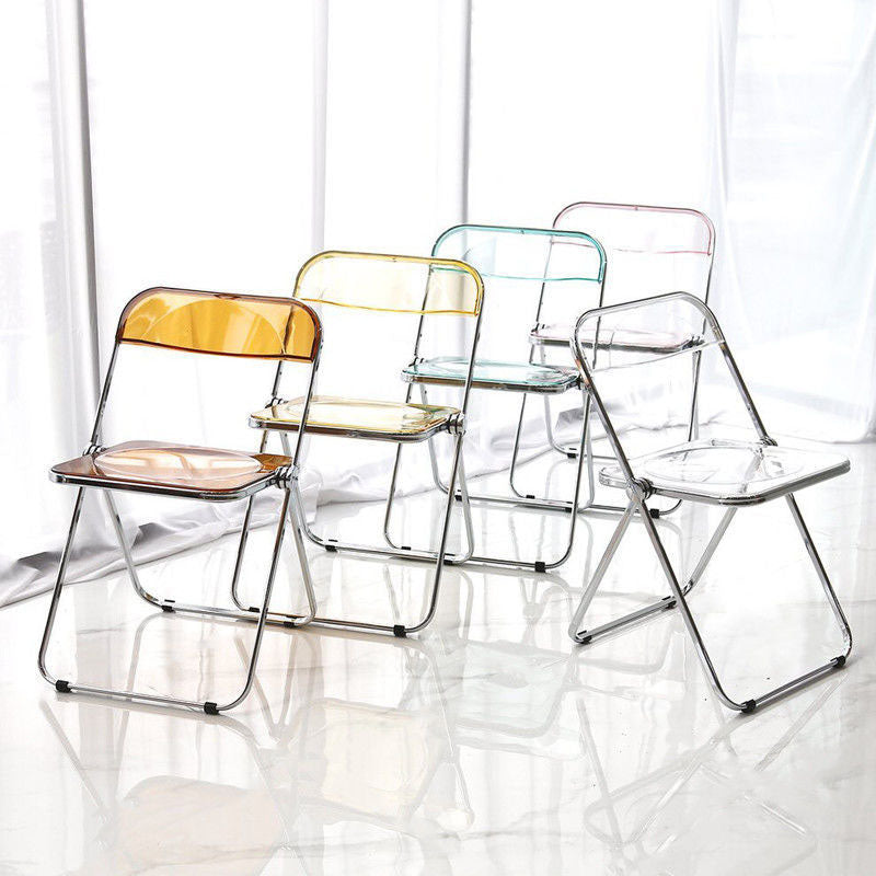 Chaise latérale pliante ouverte en plastique de style industriel