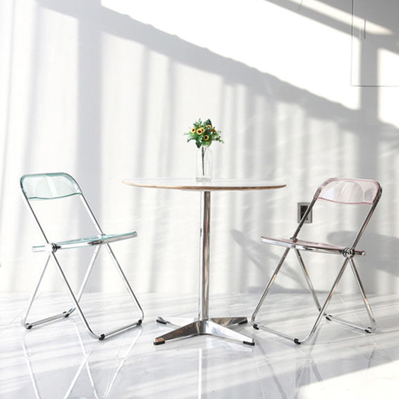 Chaise latérale pliante ouverte en plastique de style industriel