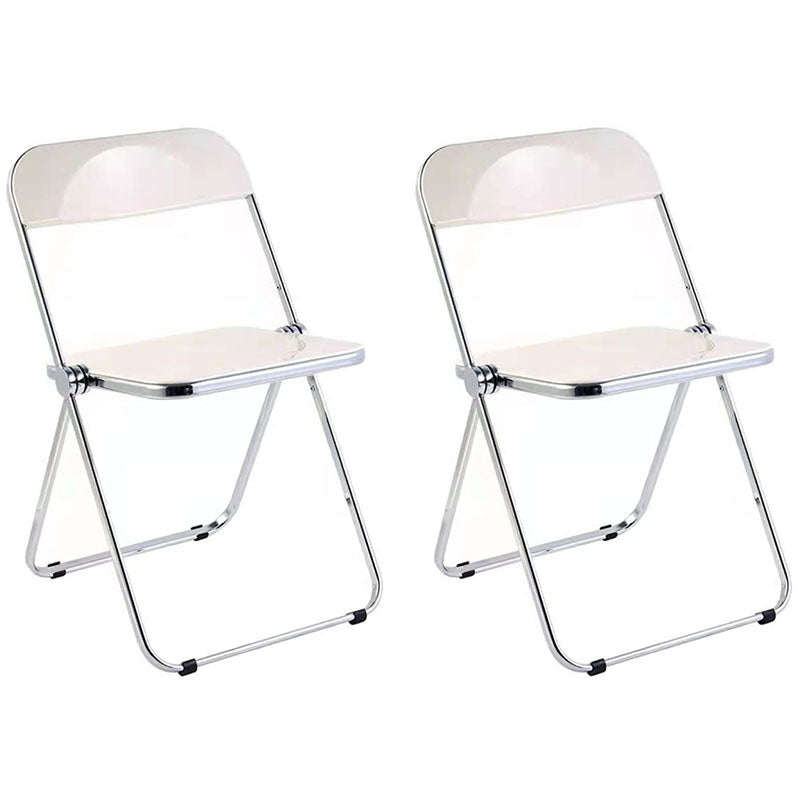 Chaise latérale pliante ouverte en plastique de style industriel