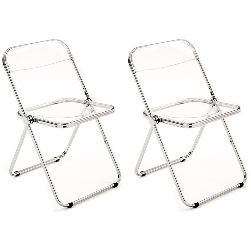 Chaise latérale pliante ouverte en plastique de style industriel