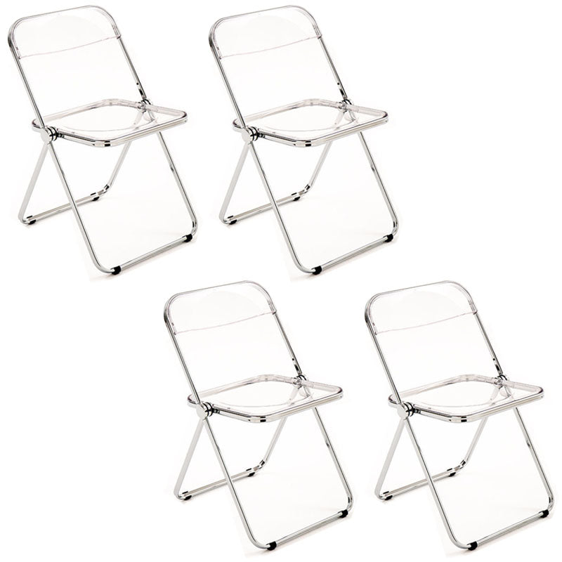 Chaise latérale pliante ouverte en plastique de style industriel