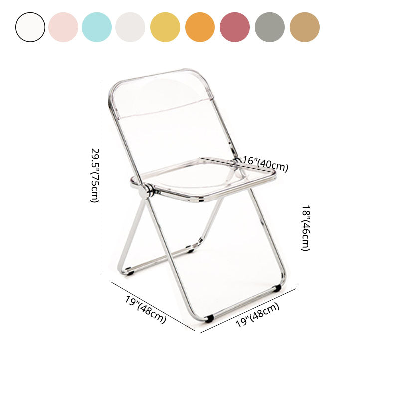 Chaise latérale pliante ouverte en plastique de style industriel