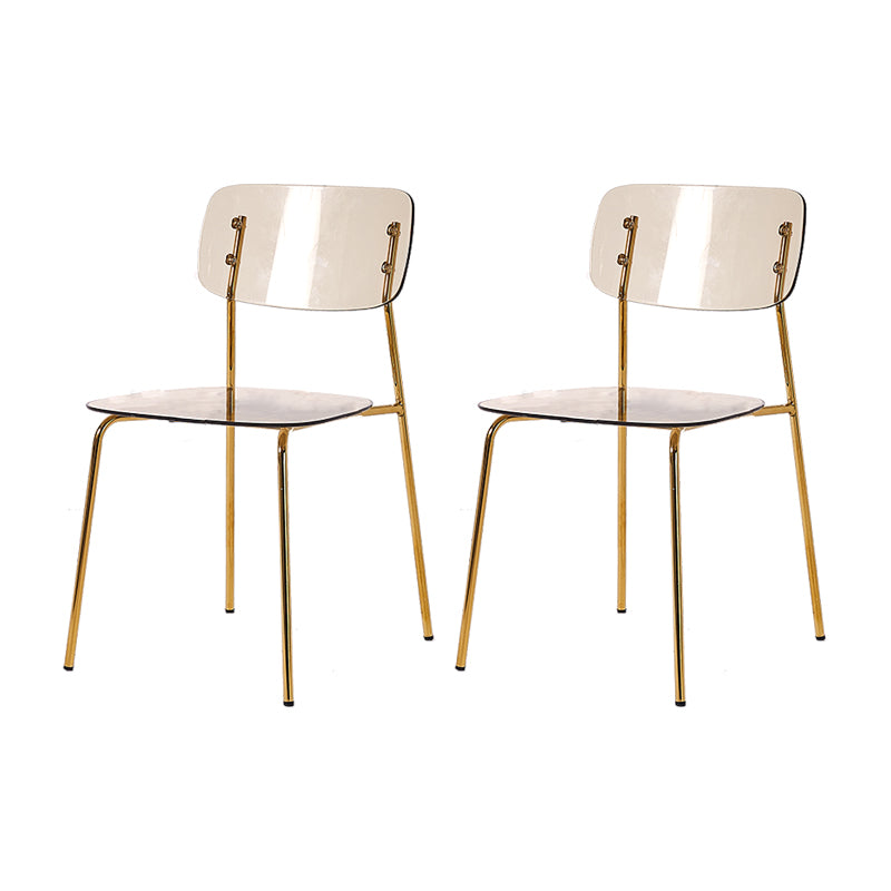 Chaises de salle à manger en métal de style nordique chaise sans bras en plastique pour restaurant