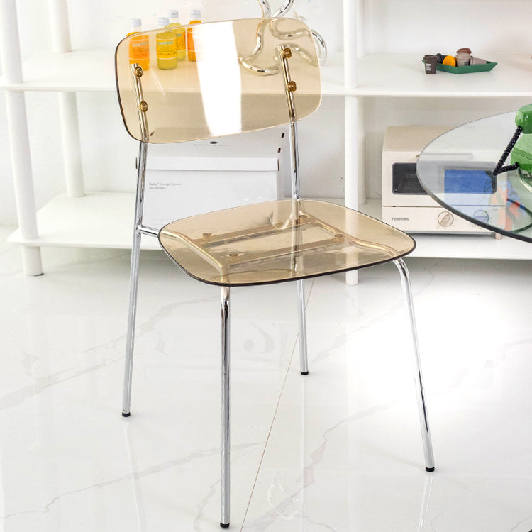 Chaises de salle à manger en métal de style nordique chaise sans bras en plastique pour restaurant