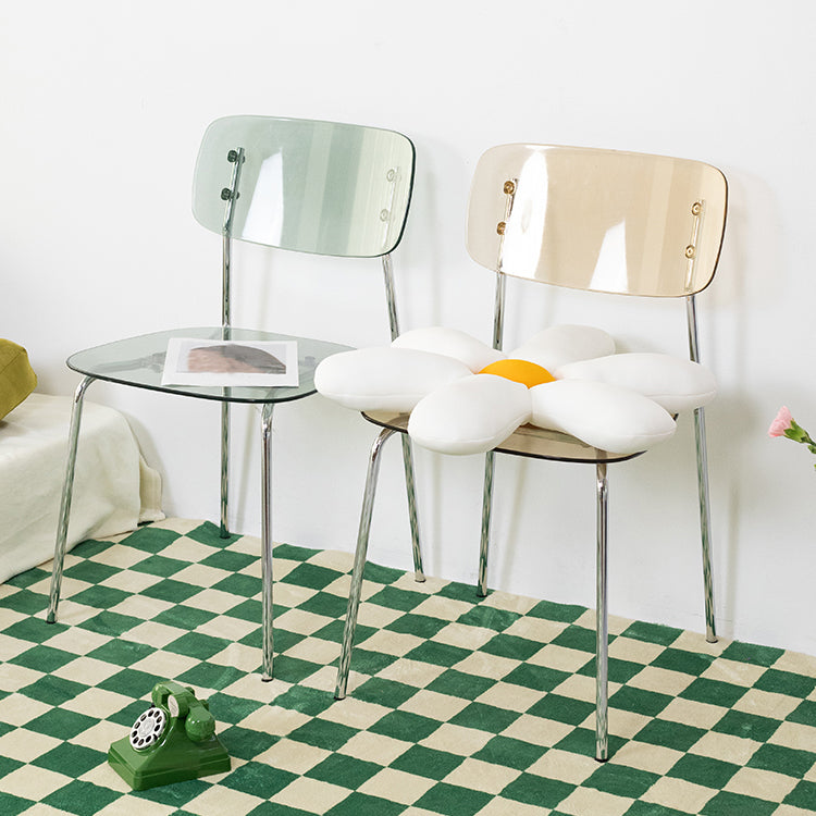 Chaises de salle à manger en métal de style nordique chaise sans bras en plastique pour restaurant