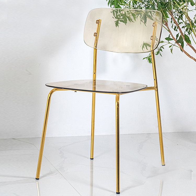 Chaises de salle à manger en métal de style nordique chaise sans bras en plastique pour restaurant