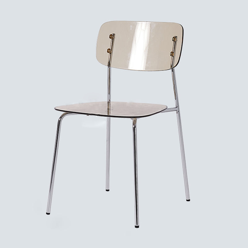 Chaises de salle à manger en métal de style nordique chaise sans bras en plastique pour restaurant