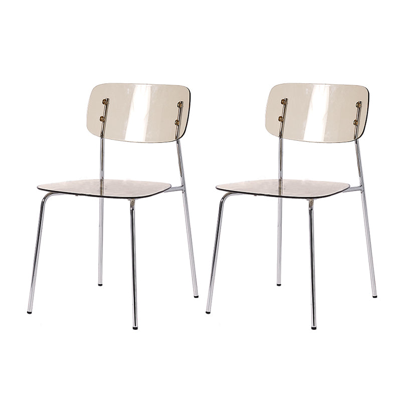 Chaises de salle à manger en métal de style nordique chaise sans bras en plastique pour restaurant