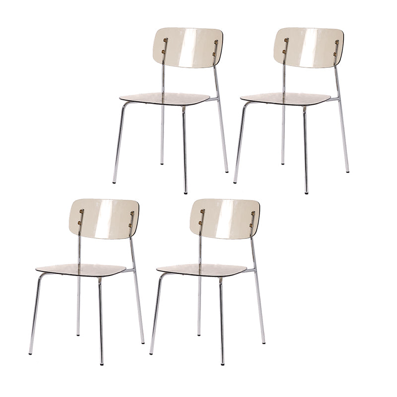 Chaises de salle à manger en métal de style nordique chaise sans bras en plastique pour restaurant