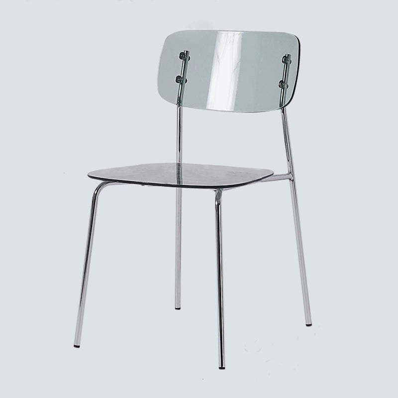 Chaises de salle à manger en métal de style nordique chaise sans bras en plastique pour restaurant