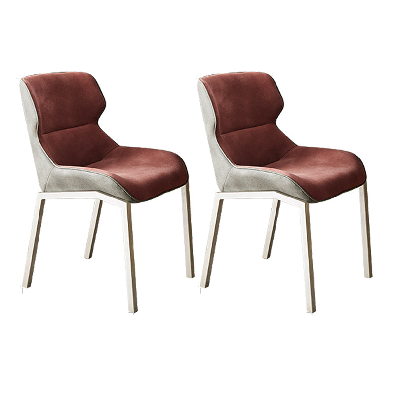 Minimalist Style Dining Arm Chairs Faux Leather Wingback Parsons Chairs (Set of 2)
