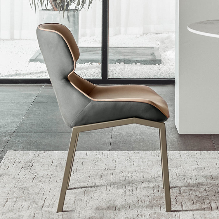 Minimalist Style Dining Arm Chairs Faux Leather Wingback Parsons Chairs (Set of 2)