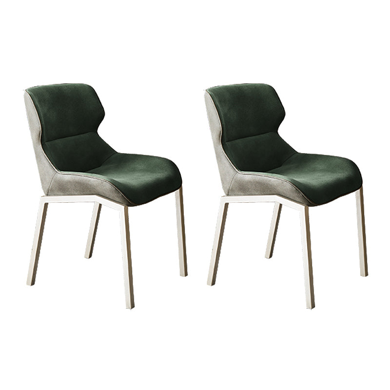 Fauteuils de salle à manger de style minimaliste Chaises Parsons à oreilles en similicuir (Ensemble de 2)
