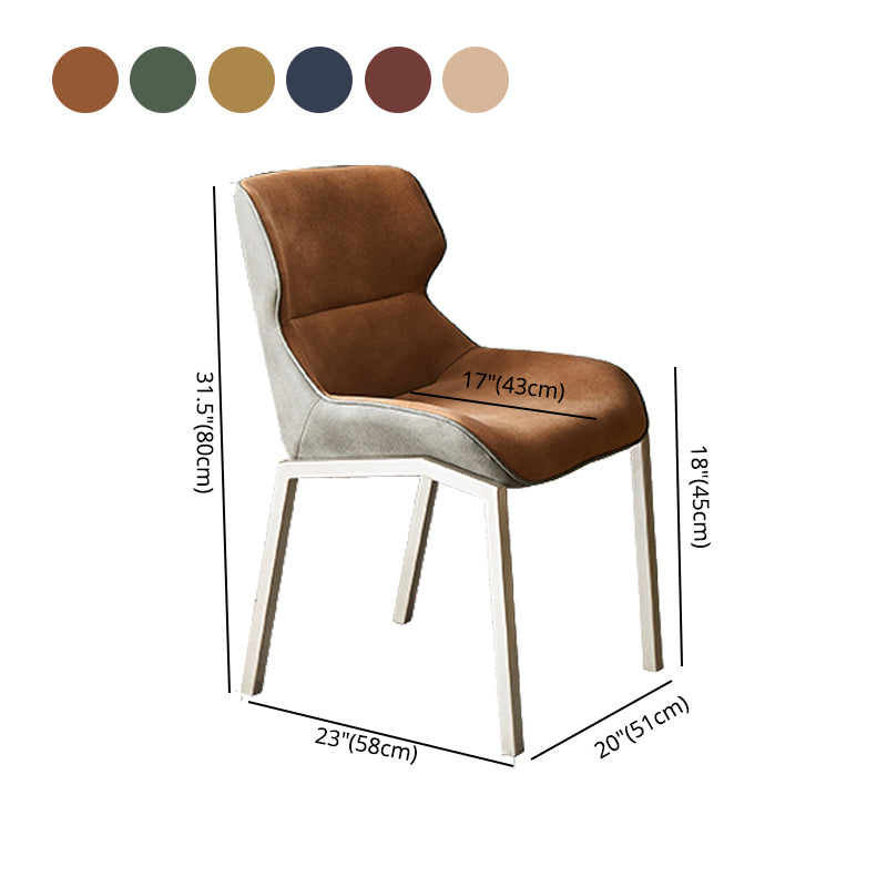 Fauteuils de salle à manger de style minimaliste Chaises Parsons à oreilles en similicuir (Ensemble de 2)