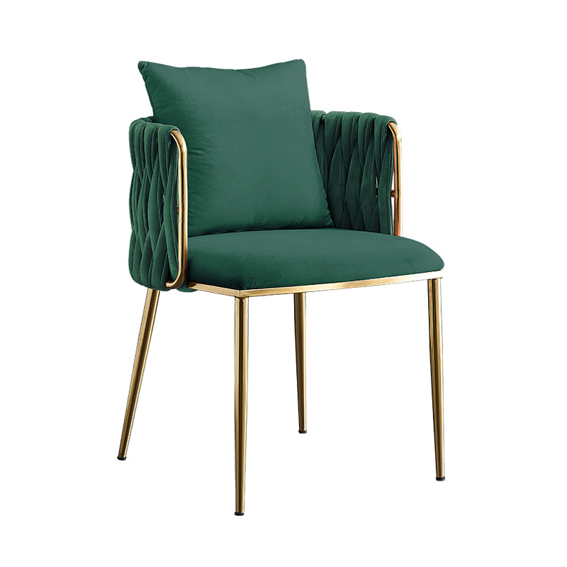 Minimalist Style Arm Chair Upholstered Barrel Back Single Dining Chair for Home Use