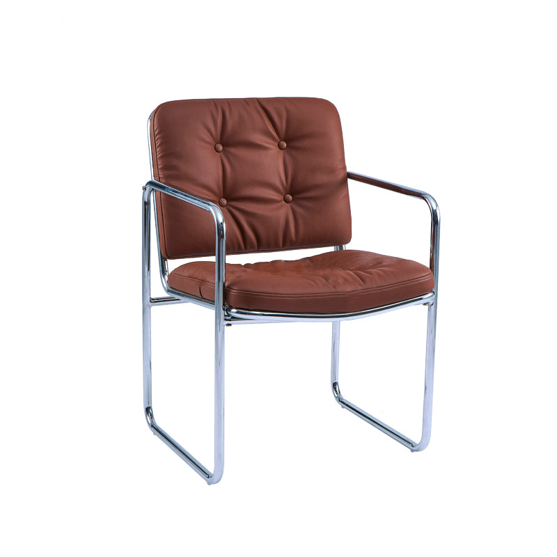 Minimalist Style Upholstered Arm Dining Chairs Solid Back Dining Side Chairs