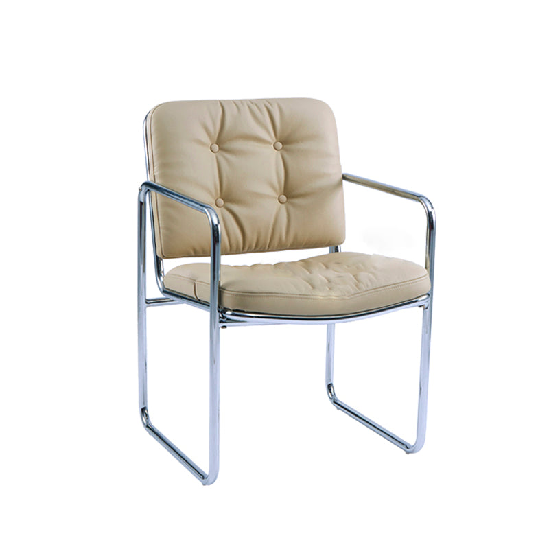 Minimalist Style Upholstered Arm Dining Chairs Solid Back Dining Side Chairs