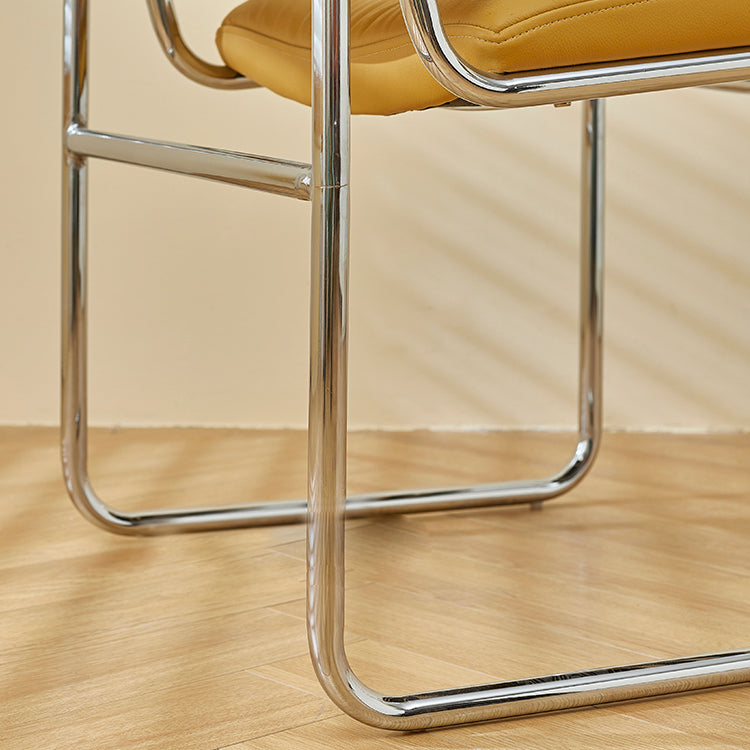 Minimalist Style Upholstered Arm Dining Chairs Solid Back Dining Side Chairs