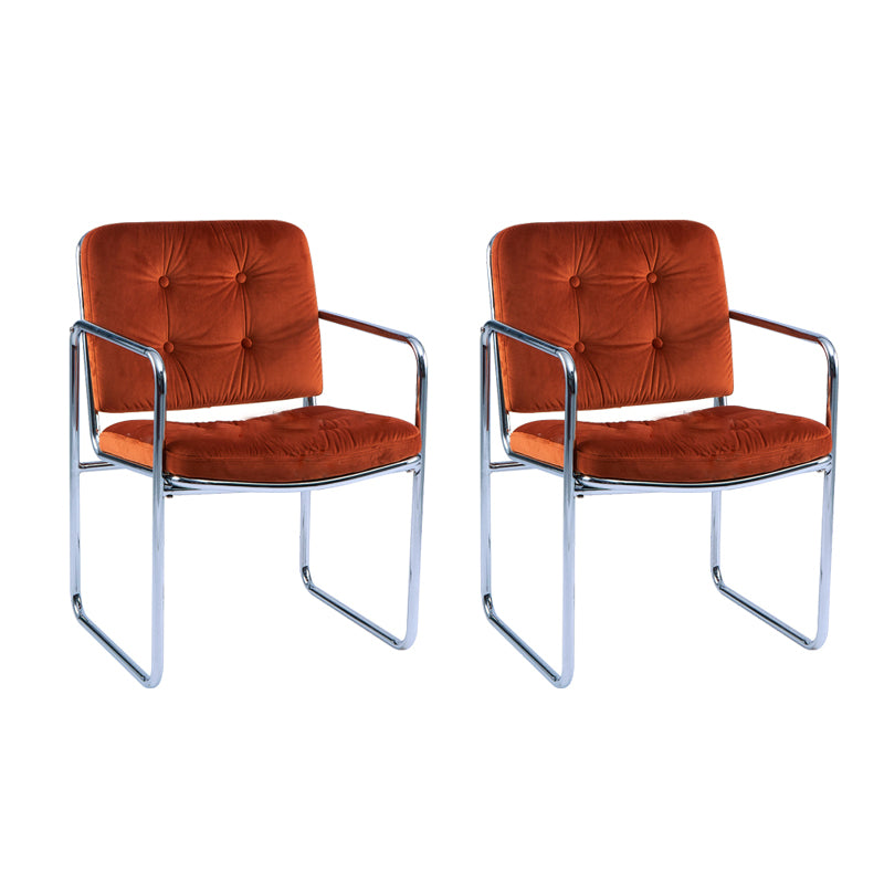 Minimalist Style Upholstered Arm Dining Chairs Solid Back Dining Side Chairs