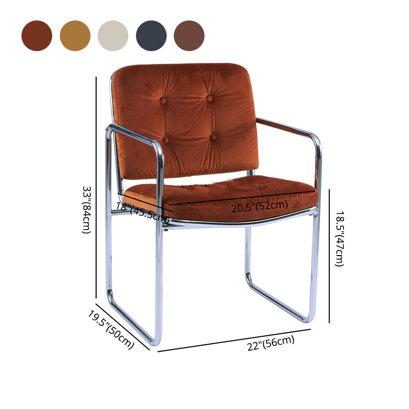 Minimalist Style Upholstered Arm Dining Chairs Solid Back Dining Side Chairs