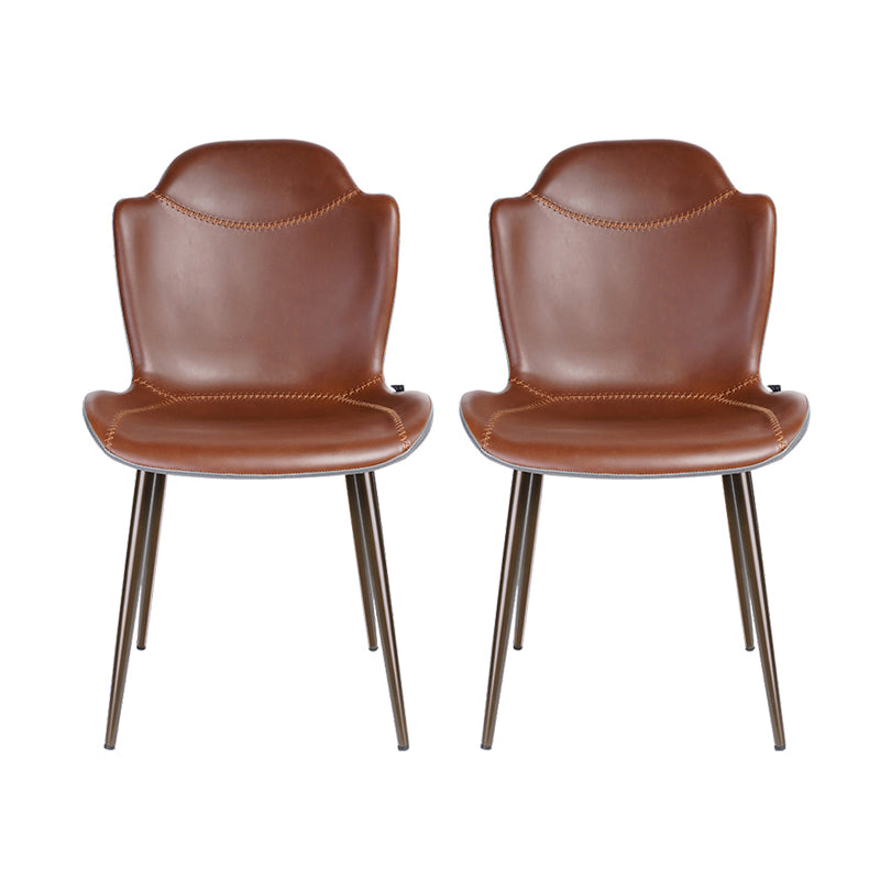 Chaises de bras de salle à manger en cuir moderne