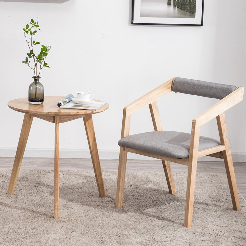 Chaise de salle à manger traditionnelle en bois massif, fauteuil de salle à manger unique en lin pour Restaurant