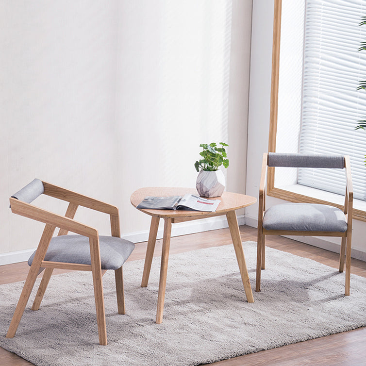 Chaise de salle à manger traditionnelle en bois massif, fauteuil de salle à manger unique en lin pour Restaurant
