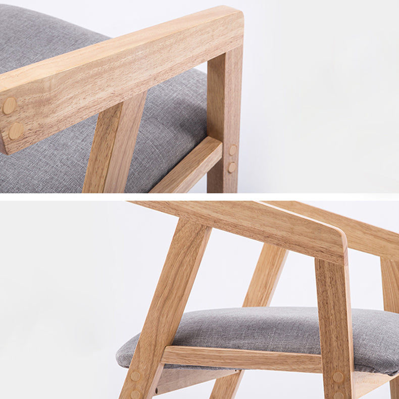 Chaise de salle à manger traditionnelle en bois massif, fauteuil de salle à manger unique en lin pour Restaurant