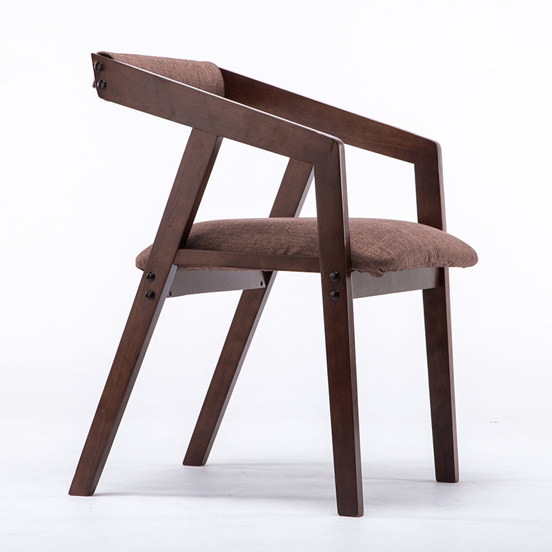 Chaise de salle à manger traditionnelle en bois massif, fauteuil de salle à manger unique en lin pour Restaurant