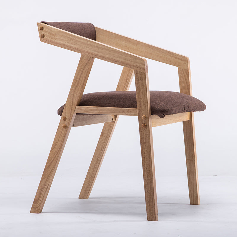 Chaise de salle à manger traditionnelle en bois massif, fauteuil de salle à manger unique en lin pour Restaurant