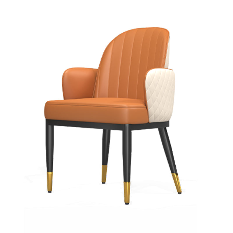 Chaises latérales de salle à manger à dossier solide de style minimaliste, chaises de salle à manger en cuir pour cuisine