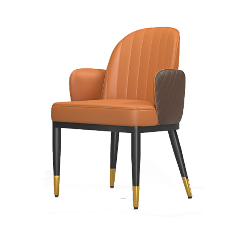 Chaises latérales de salle à manger à dossier solide de style minimaliste, chaises de salle à manger en cuir pour cuisine