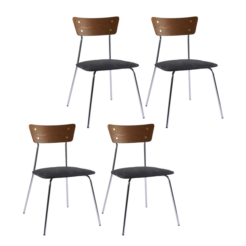 Industrial Style Upholstered Armless Dining Chairs Open Back Dining Side Chairs for Home