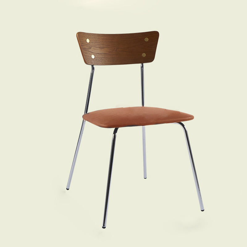 Industrial Style Upholstered Armless Dining Chairs Open Back Dining Side Chairs for Home