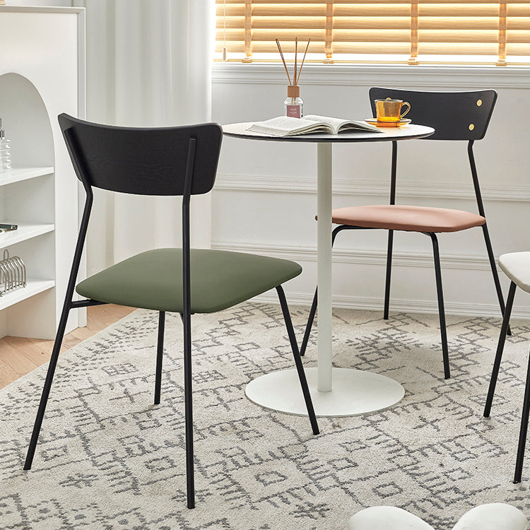 Industrial Style Upholstered Armless Dining Chairs Open Back Dining Side Chairs for Home