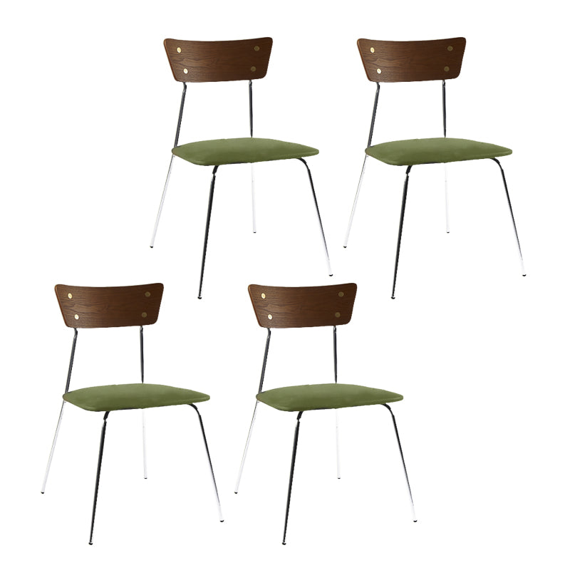 Industrial Style Upholstered Armless Dining Chairs Open Back Dining Side Chairs for Home
