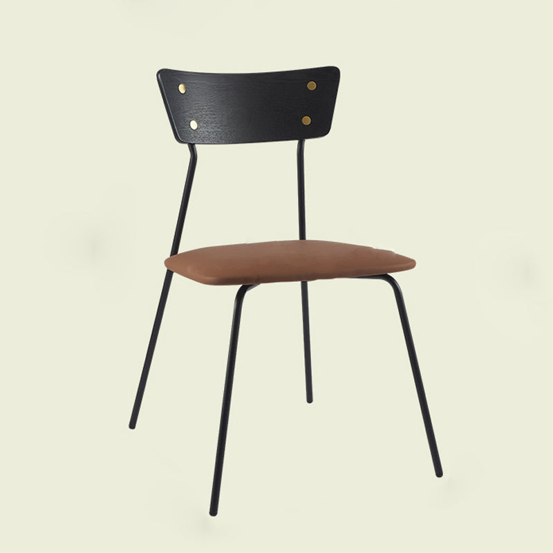 Industrial Style Upholstered Armless Dining Chairs Open Back Dining Side Chairs for Home