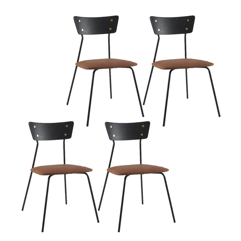 Industrial Style Upholstered Armless Dining Chairs Open Back Dining Side Chairs for Home